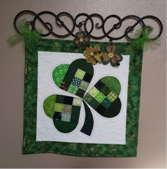 "St. Patrick’s Day Wall Hanging" is a Free St. Patrick's Day Quilted Project designed by Joan Ford from We All Sew!